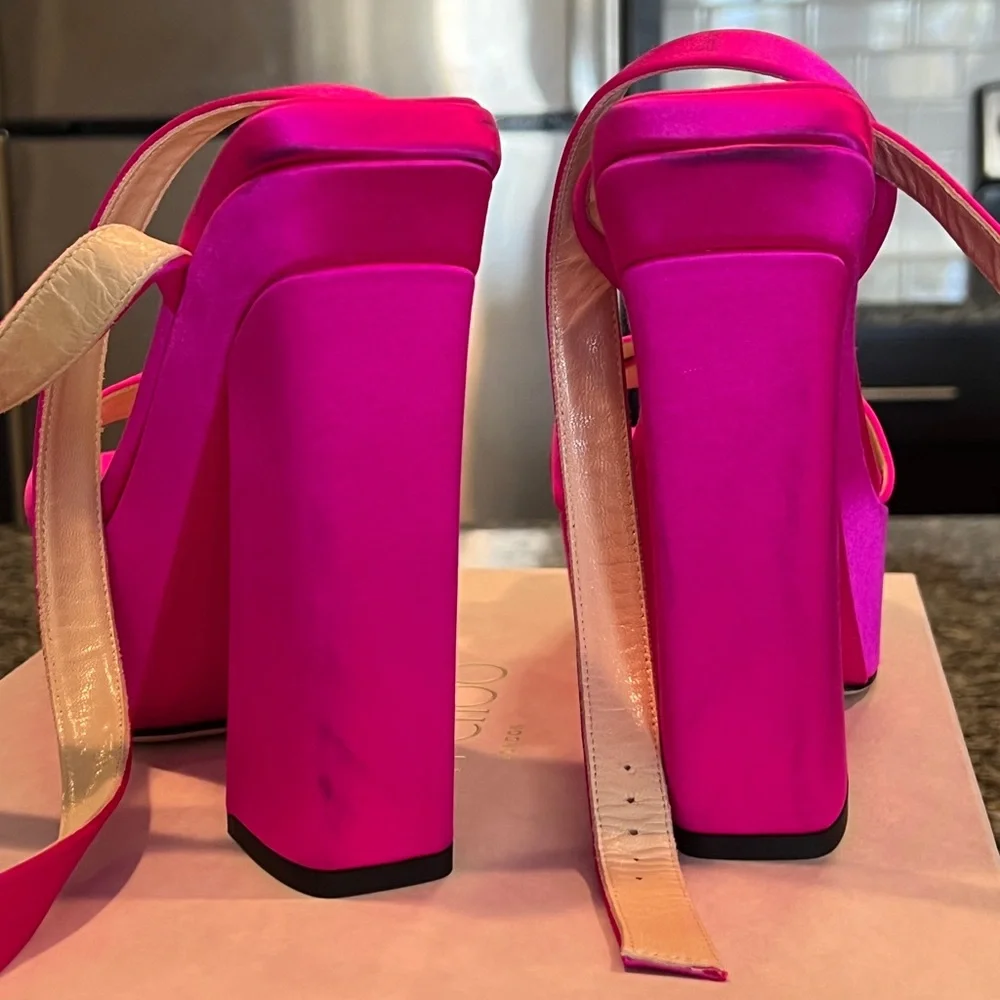 Jimmy Choo Fuchsia Platform Heels - Picture 4 of 9